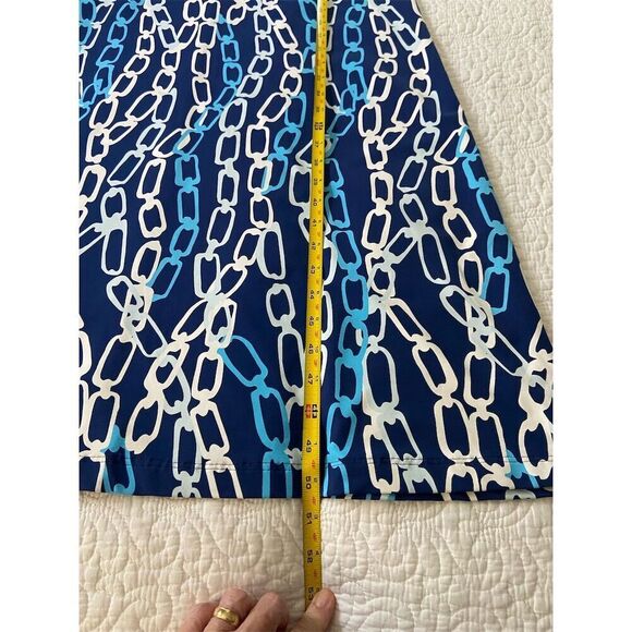 J. McLaughlin Maxi Dress XS Blue Chain Print Sleeveless V-Neck Long Dress - Picture 13 of 13